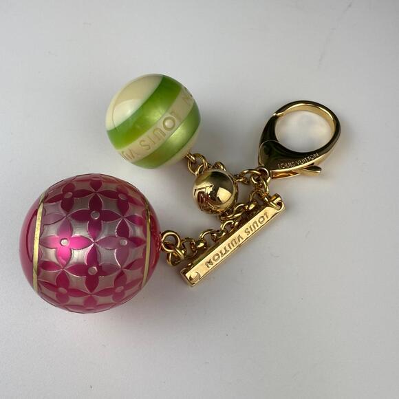💎✨Authentic Louis Vuitton Mini Lin Croisette Bag Charm Pink Green - Picture 3 of 3